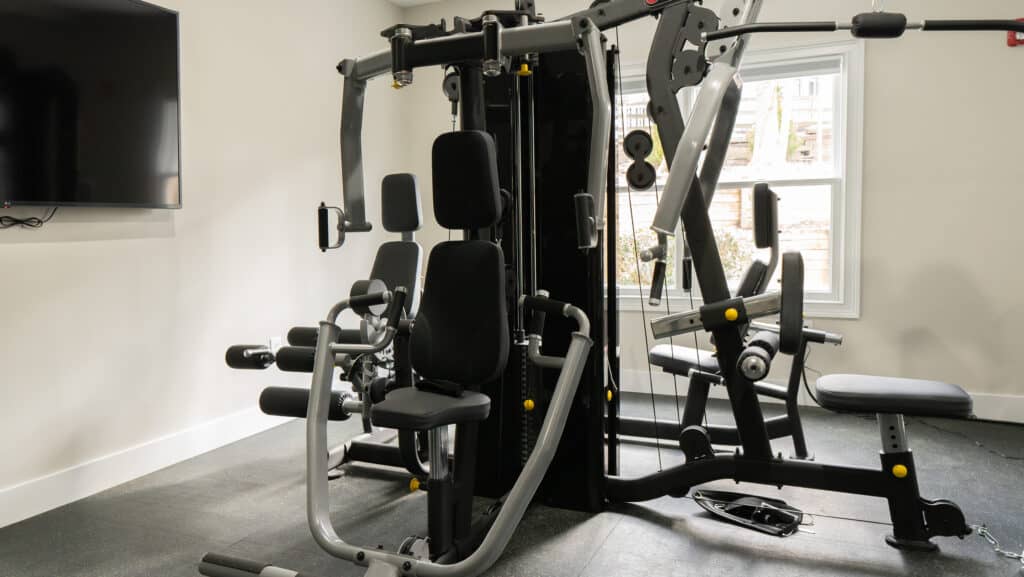 Complete gym equipment used  in residential mental health treatment