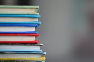 Stack of books symbolling the back to school season